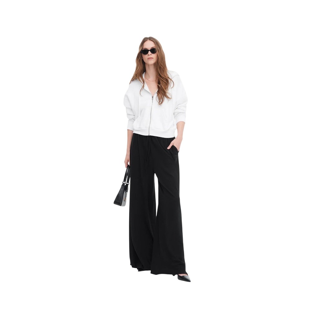 ATM Anthony Thomas Melillo Black Wide Leg Rayon Pants XS NWT AW9401-MBL